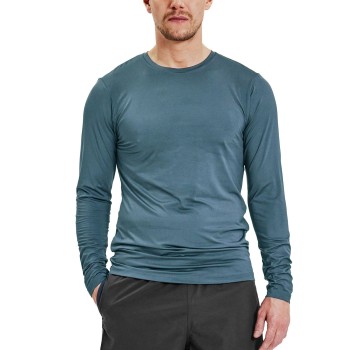 Bread & Boxers Bread and Boxers Active Long Sleeve Shirt Blå polyester X-Small Herre