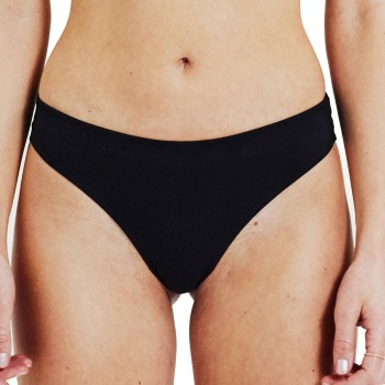 Bread & Boxers Bread and Boxers Cotton Thong Trusser 2P Sort økologisk bomuld Large Dame