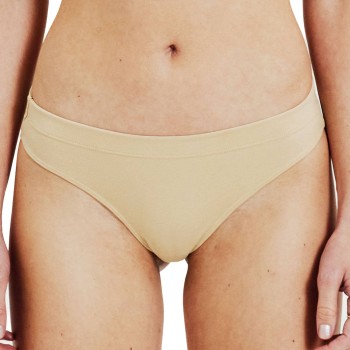 Bread & Boxers Bread and Boxers Cotton Thong Trusser 2P Beige økologisk bomuld Small Dame