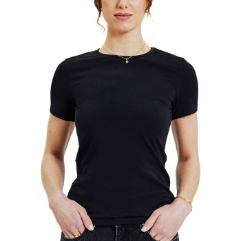 Bread & Boxers Bread and Boxers Crew Neck Slim Sort økologisk bomuld X-Small Dame