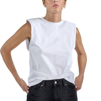Bread & Boxers Bread and Boxers Heavy Tank Top Hvid økologisk bomuld Small Dame