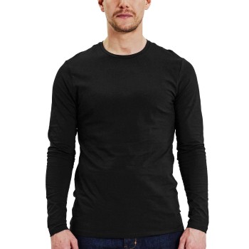 Bread & Boxers Bread and Boxers Long Sleeve Crew Neck Sort økologisk bomuld X-Small Herre