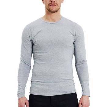 Bread & Boxers Bread and Boxers Long Sleeve Crew Neck Grå økologisk bomuld Large Herre