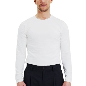 Bread & Boxers Bread and Boxers Long Sleeve Crew Neck Hvid økologisk bomuld Small Herre