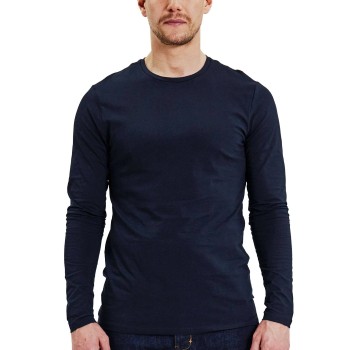 Bread & Boxers Bread and Boxers Long Sleeve Crew Neck Marineblå økologisk bomuld X-Large Herre