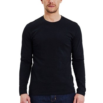 Bread & Boxers Bread and Boxers Long Sleeve Regular T-Shirt Sort økologisk bomuld Medium Herre