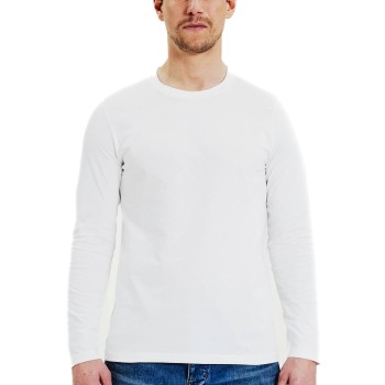 Bread & Boxers Bread and Boxers Long Sleeve Regular T-Shirt Hvid økologisk bomuld X-Large Herre