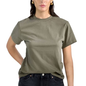 Bread & Boxers Bread and Boxers T-Shirt Classic Khaki økologisk bomuld X-Small Dame