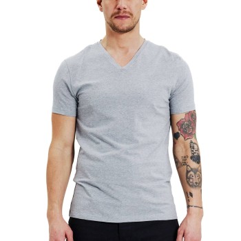 Bread & Boxers Bread and Boxers V-Neck Grå økologisk bomuld Large Herre