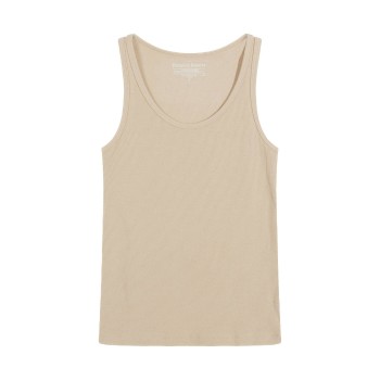 Bread & Boxers Bread and Boxers Women Ribbed Tank Top Beige bomuld Large Dame