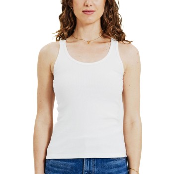 Bread & Boxers Bread and Boxers Women Ribbed Tank Top Hvid bomuld X-Large Dame