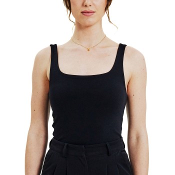 Bread & Boxers Bread and Boxers Women Tank Top With Scoop Back Sort økologisk bomuld Medium Dame