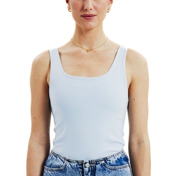 Bread & Boxers Bread and Boxers Women Tank Top With Scoop Back Lyseblå økologisk bomuld Large Dame