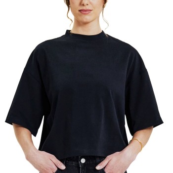 Bread & Boxers Bread and Boxers Womens Heavy Tee Sort økologisk bomuld X-Large Dame