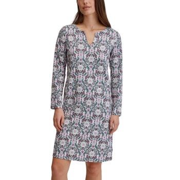 Calida Autumn Dreams Long Sleeve Nightdress Blå Mønster bomuld Medium Dame