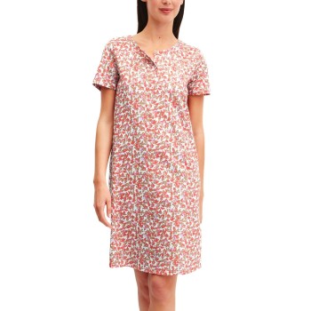 Calida Flower Nights Short Sleeve Sleepshirt Laksrosa bomuld X-Small Dame