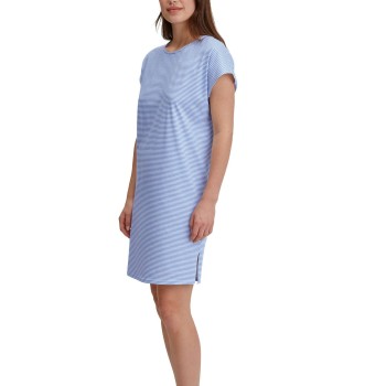 Calida Lovely Nights Short Sleeve Nightdress Lyseblå bomuld Small Dame