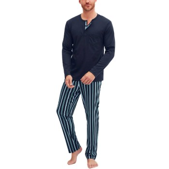 Calida Relax Choice Long Sleeve Pyjama Marineblå bomuld Large Herre