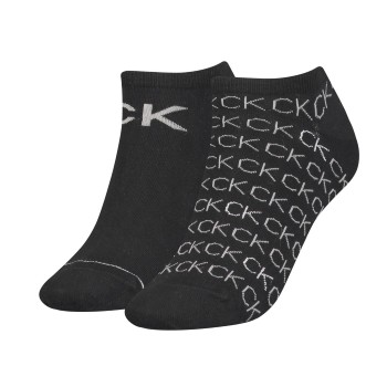 Calvin Klein Strømper 2P Callie Sneaker Logo Sock Sort Str 40/46 Dame