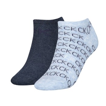 Calvin Klein Strømper 2P Callie Sneaker Logo Sock Jeansblå One Size Dame