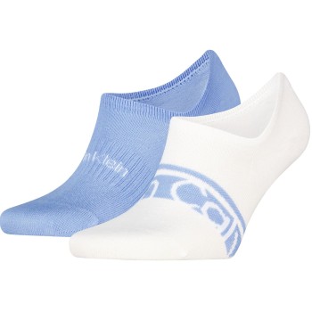 Calvin Klein Strømper 2P Cotton Logo Stripe Footie Socks Lyseblå One Size Herre