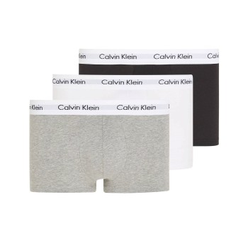 Calvin Klein 3P Cotton Stretch Low Rise Trunks Hvid/Grå bomuld Medium Herre