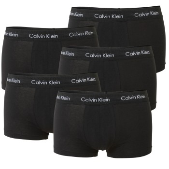 Calvin Klein 5P Cotton Stretch Solid Low Rise Trunks Sort bomuld X-Large Herre