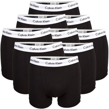Calvin Klein 9P Cotton Stretch Trunks Sort/Hvid bomuld Small Herre