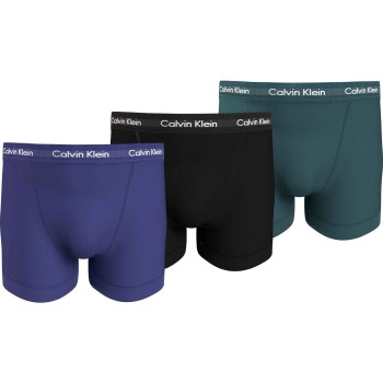 Calvin Klein 9P Cotton Stretch Trunks Lilla/Turkise bomuld Small Herre