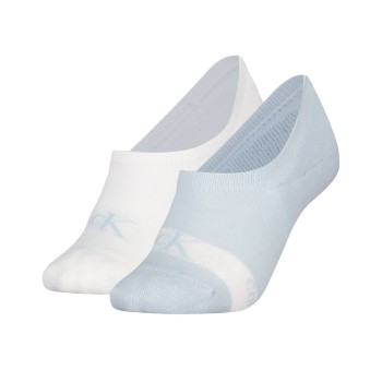 Calvin Klein Strømper 2P Glossy High Cut Footie Socks Hvid/Blå Str 39/42 Dame