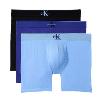 Calvin Klein 3P Graphic Monogram Cotton Boxer Brief Sort/Blå bomuld Small Herre