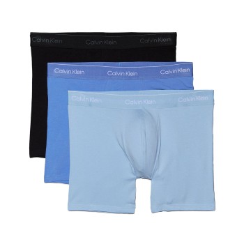 Calvin Klein 3P Icon Cotton Boxer Briefs Sort/Blå bomuld XX-Large Herre