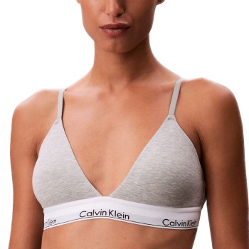 Calvin Klein BH Icon Cotton Modal Triangle Bralette Lysegrå X-Large Dame