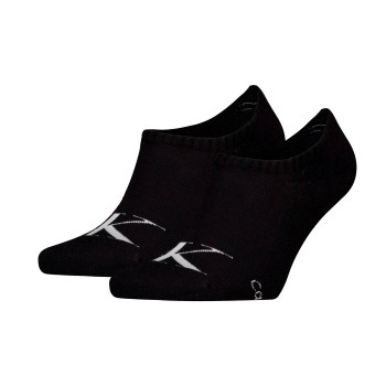 Calvin Klein Strømper 2P Monogram High Cut Footie Socks Sort Str 39/42 Herre