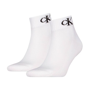 Calvin Klein Strømper 2P Monogram Quarter Socks Hvid Str 43/46 Herre