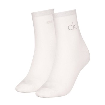 Calvin Klein Strømper 2P Shiny Logo Short Socks Hvid Str 39/42 Dame