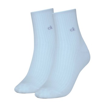 Calvin Klein Strømper 2P Short Sock Roll Top Lyseblå Str 35/38 Dame