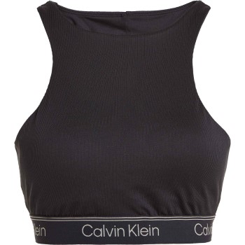 Calvin Klein BH Sport Cutout Medium Impact Sports Bra Sort polyester X-Large Dame