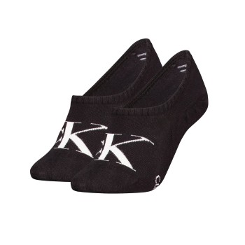 Calvin Klein Strømper 2P Women Monogram Footie Socks Sort Str 39/42 Dame