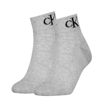Calvin Klein Strømper 2P Women Monogram Quarter Socks Grå Str 35/38 Dame