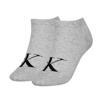 Calvin Klein Strømper 2P Women Monogram Sneaker Socks Grå Str 35/38 Dame