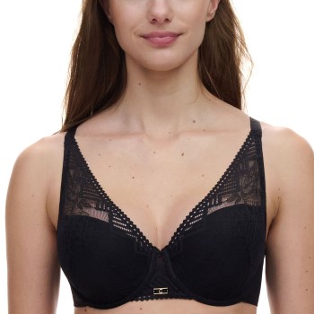 Chantelle BH Origins Lace Lightweight Plunge Bra Sort nylon B 90 Dame
