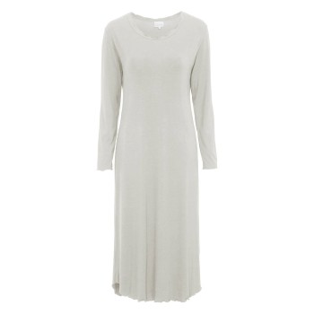 Damella Bamboo Plain Long Sleeve Nightdress Grå Bambus Small Dame