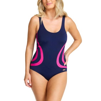 Damella Gloria Basic Chlorine Resistant Swimsuit Blå/Rosa polyester 46 Dame