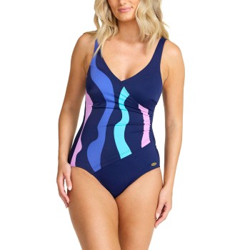 Damella Julia Basic Swimsuit Rosa/Blå 46 Dame