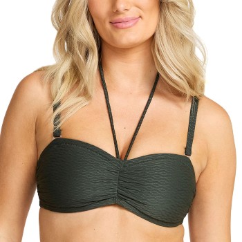 Damella Olivia Textured Padded Bikini Bra Mørkgrøn  nylon 42 Dame