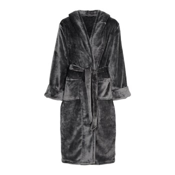 Decoy Long Terry Robe With Hood Grå polyester Small Dame