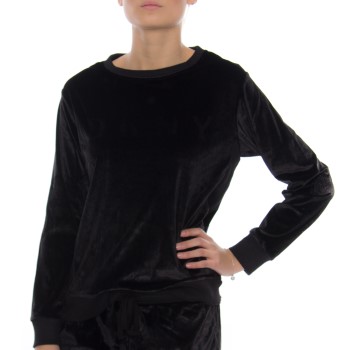 DKNY Insert Logo LS Sleep Top Sort polyester Medium Dame