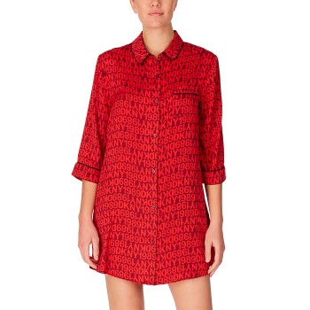 DKNY Only In DKNY Boyfriend Shirt Rød polyester Small Dame
