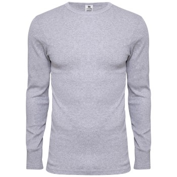 Dovre Long Sleeve Crew Neck Grå bomuld Medium Herre